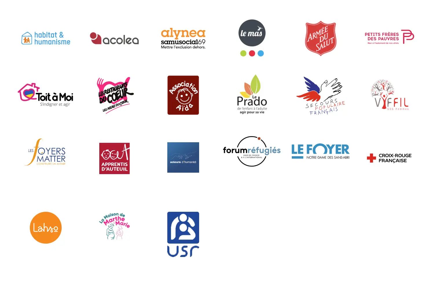 Logos des associations partenaires des Suricates